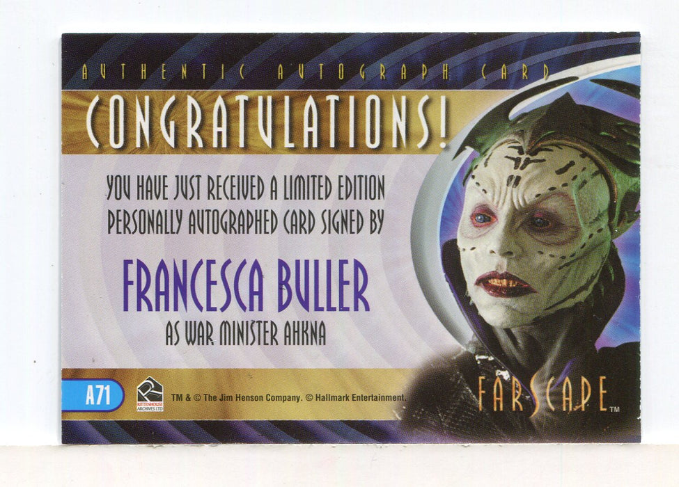 Farscape Through Wormhole Francesca Buller Expansion Autograph Card A-71   - TvMovieCards.com