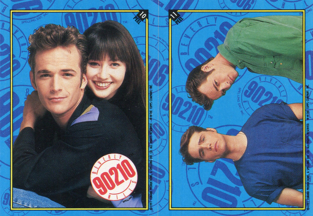 Beverly Hills 90210 TV Show Vintage Sticker Card Set 11 Cards Topps 1991 Luke Perry   - TvMovieCards.com
