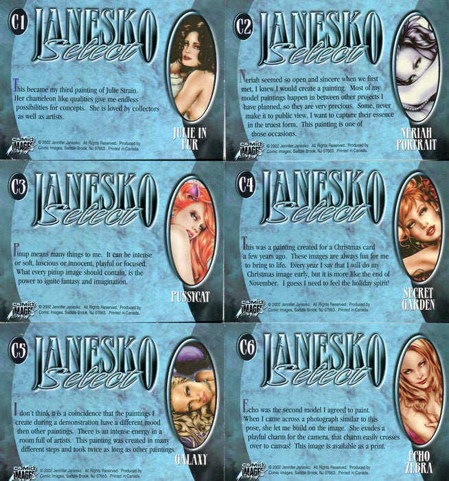 Janesko Select Holofoil Chase Card Set C1 thru C6 Comic Images 2002   - TvMovieCards.com