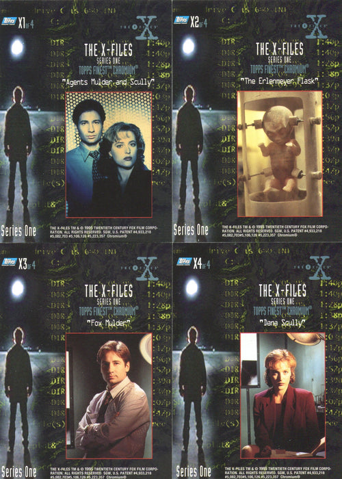 X-Files Season 1 Topps Finest Chromium Chase Card Set X1-X4 Topps 1995   - TvMovieCards.com