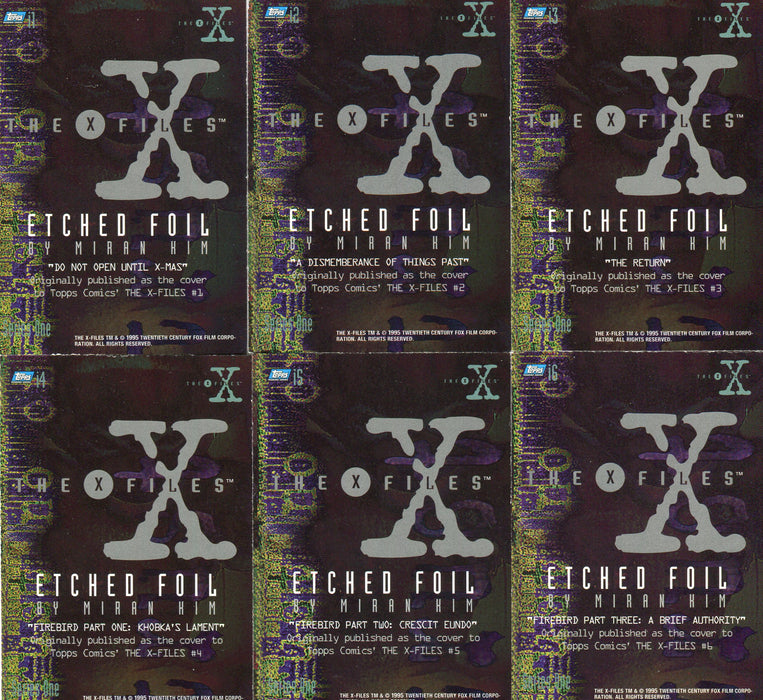 X-Files Season 1 Etched Foil Chase Card Set i1-i6 Topps 1995   - TvMovieCards.com