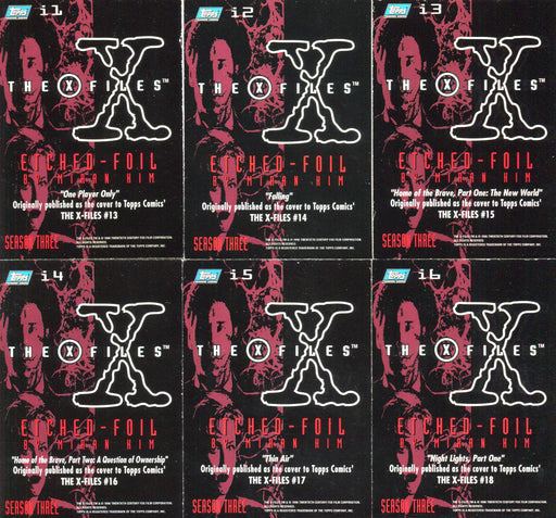 X-Files Season 3 Etched Foil Chase Card Set i1-i6 Topps 1996   - TvMovieCards.com