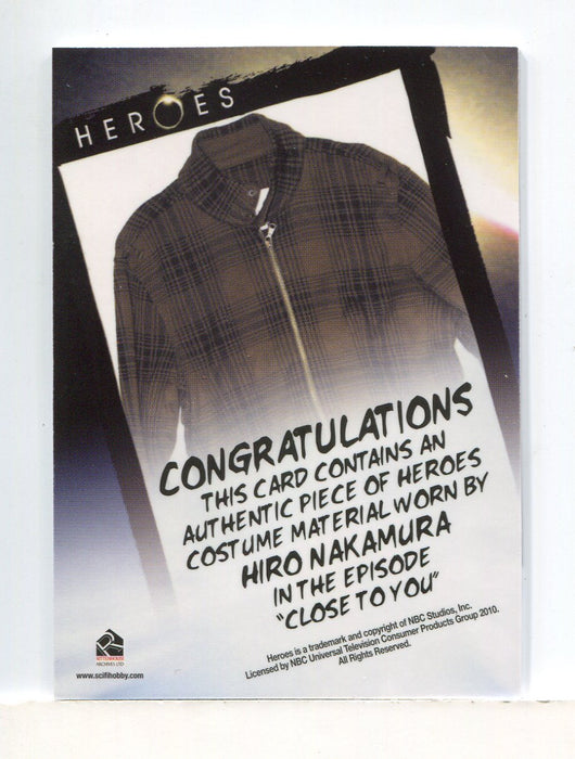 Heroes Archives Hiro Nakamura Costume Card Rittenhouse 2010   - TvMovieCards.com