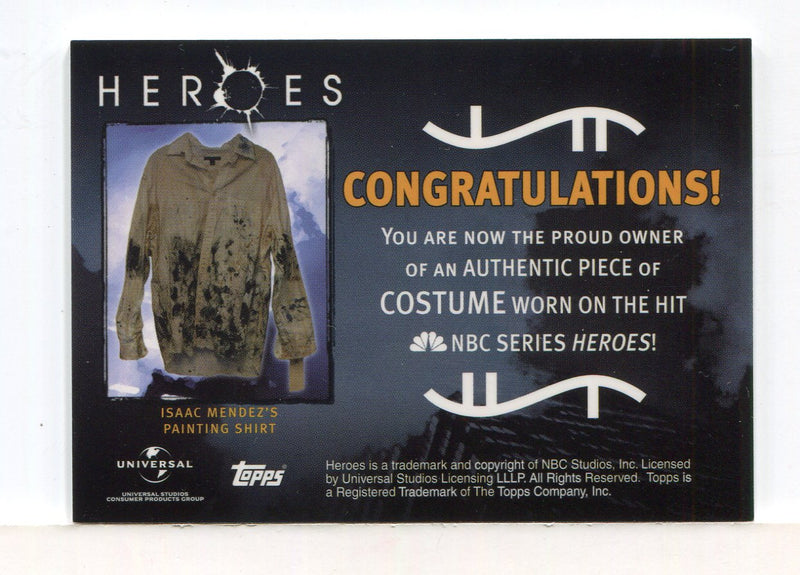 Heroes Volume 1 Isaac Mendez Painting Shirt Costume Card Topps 2008   - TvMovieCards.com