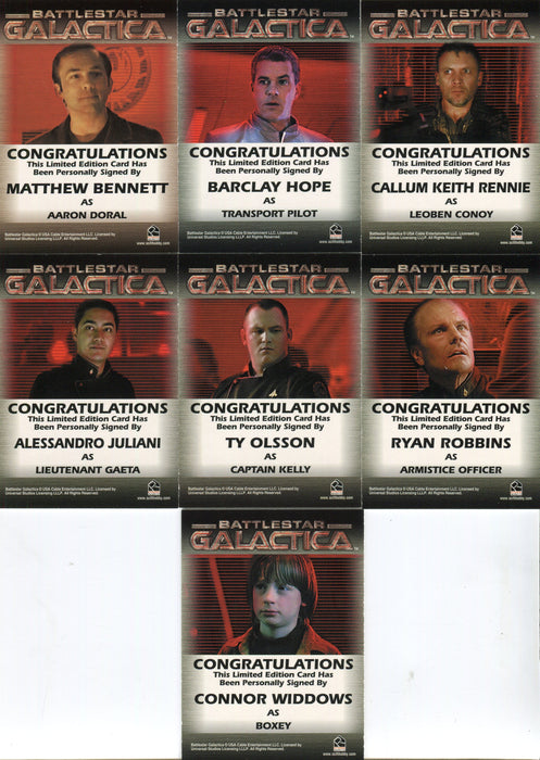 Battlestar Galactica Premiere Edition Autograph Card Lot 7 Cards   - TvMovieCards.com