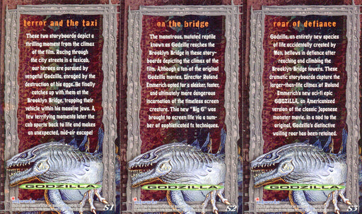 Godzilla The Movie Supervue Widevision Silverzilla Foil Chase Card Set S1-3   - TvMovieCards.com
