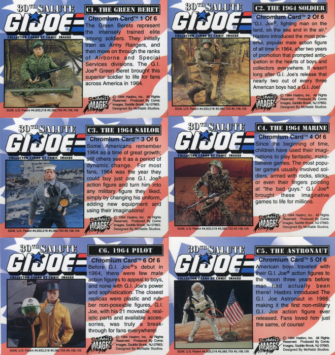 G.I. Joe 30th Salute Chromium Chase Card Set (6) Comic Images 1994   - TvMovieCards.com