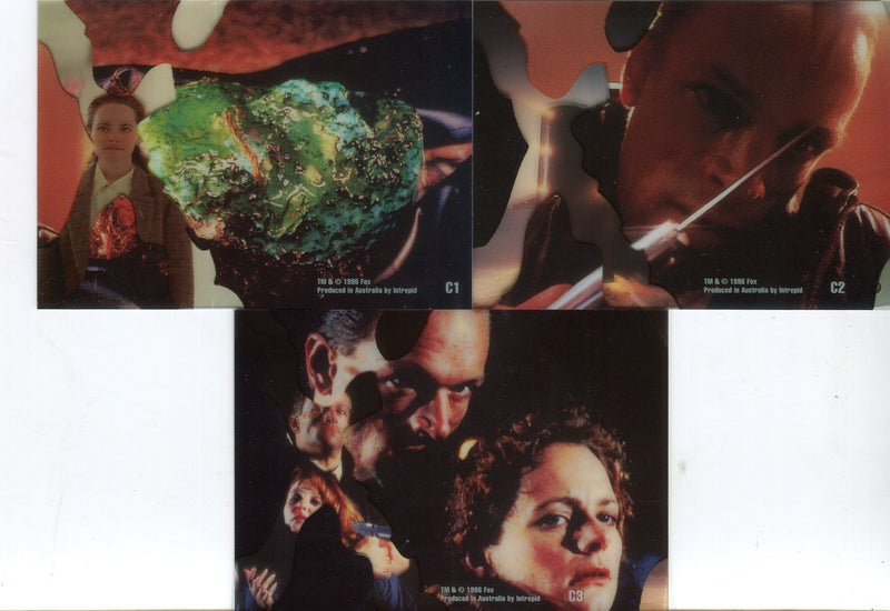X-Files Contact Colony Cels Acetate Chase Card Set C1-3 Cards Intrepid 1997   - TvMovieCards.com