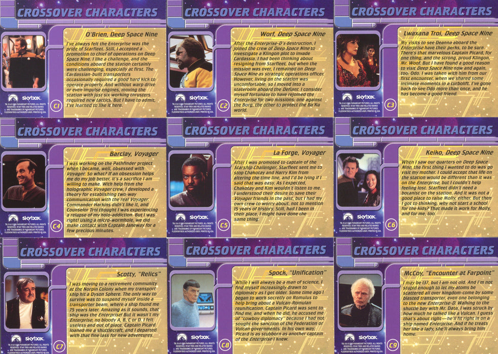 Star Trek TNG The Next Generation Profiles Crossover Chase Card Set C1-9   - TvMovieCards.com