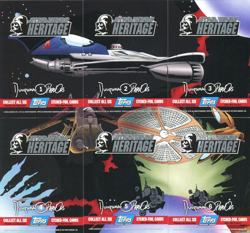 Star Wars Heritage Etched Foil Wave 1 Chase Card Set 6 Cards Topps 2004   - TvMovieCards.com