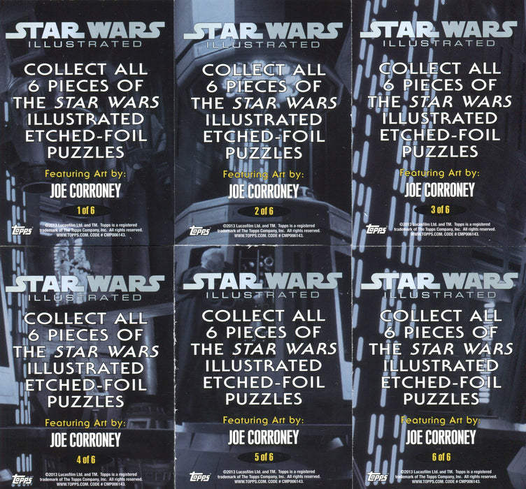 Star Wars Illustrated Etched Foil Puzzle Chase Card Set 6 Cards Topps 2013   - TvMovieCards.com