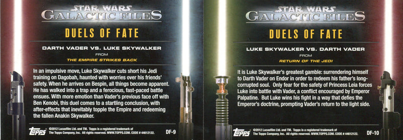 Star Wars Galactic Files Series 1 Duels of Fate Chase Card Set DF1-10   - TvMovieCards.com