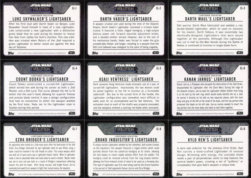 Star Wars Evolution 2016 Evolution of the Lightsaber Chase Card Set EL1-9   - TvMovieCards.com
