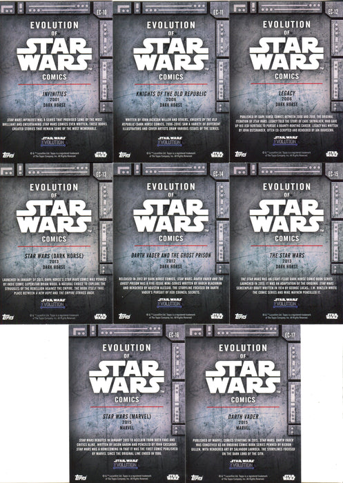Star Wars Evolution 2016 Evolution of Star Wars Comics Chase Card Set EC1-17   - TvMovieCards.com