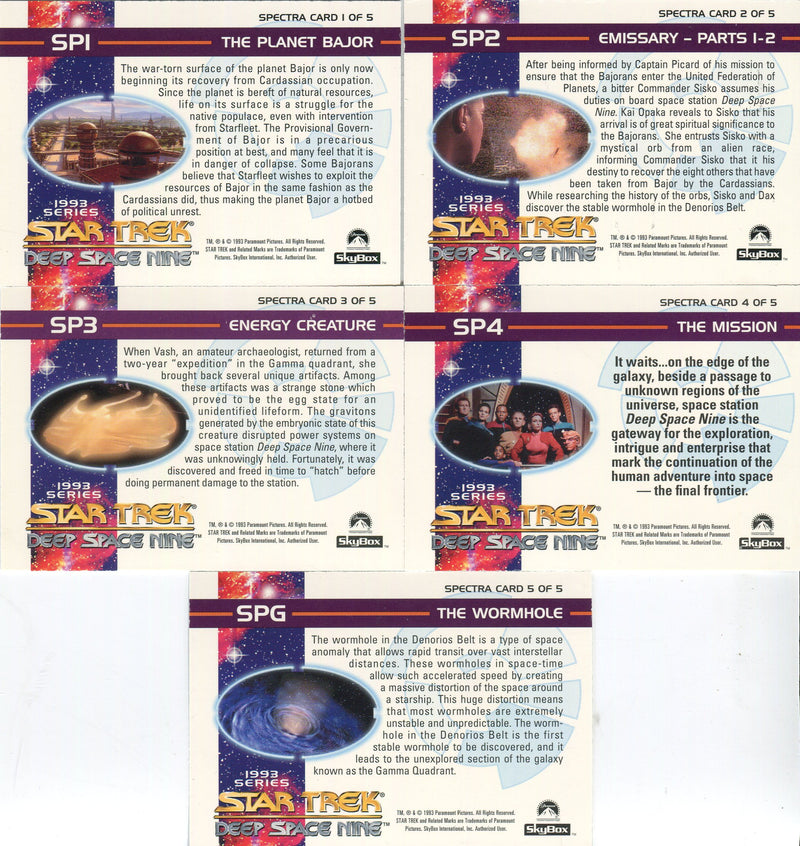 Star Trek DS9 Deep Space Nine Spectra Etched Chase Card Set 5 Cards   - TvMovieCards.com