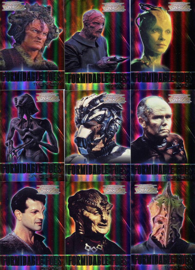 Star Trek The Complete Voyager Formidable Foes Chase Card Set F1 thru F9   - TvMovieCards.com