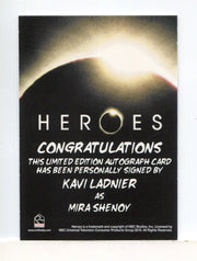 Heroes Archives Kavi Ladnier as Mira Shenoy Autograph Card   - TvMovieCards.com