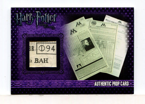 Harry Potter Deathly Hallows 1 Court Room Paperwork Prop Card HP P10 #288/290   - TvMovieCards.com