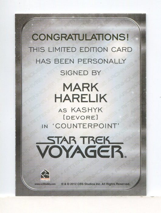 Star Trek Aliens Mark Harelik as Kashyk Autograph Card   - TvMovieCards.com