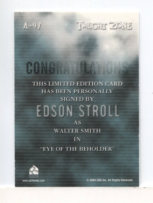 Twilight Zone 4 Science and Superstition Edson Stroll Autograph Card A-97   - TvMovieCards.com