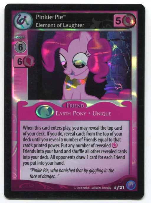 My Little Pony Pinkie Pie Element of Laughter #f21 Foil Card MLP TCG Enterplay   - TvMovieCards.com