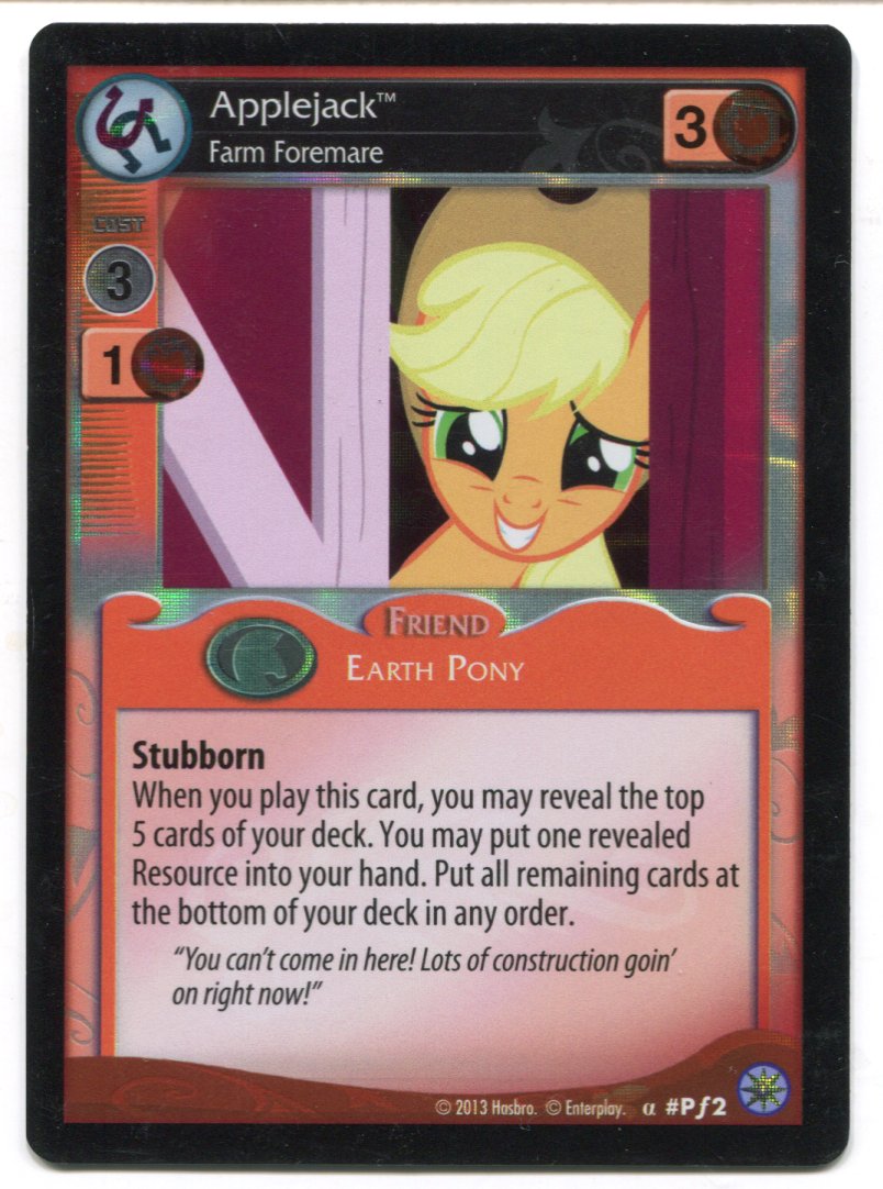 My Little Pony Applejack Farm Foremare #Pf2 Foil Card MLP TCG Enterplay