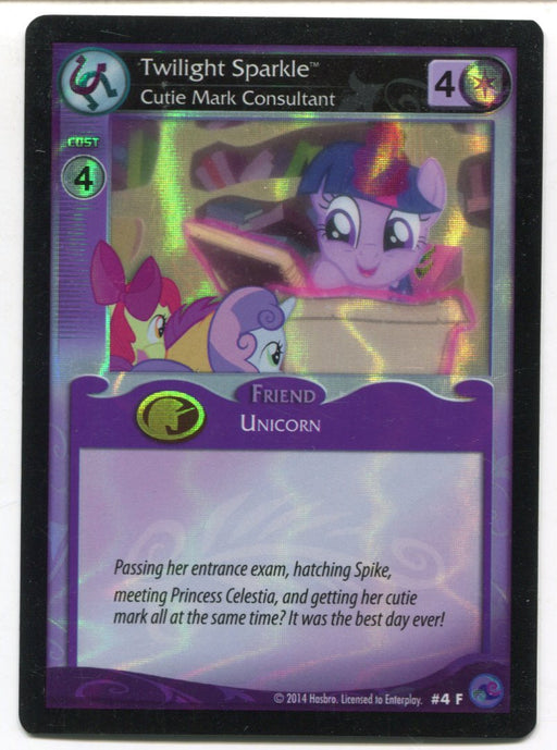 My Little Pony Twilight Sparkle Cutie Mark Consultant #4 F Foil Card MLP TCG Ent   - TvMovieCards.com
