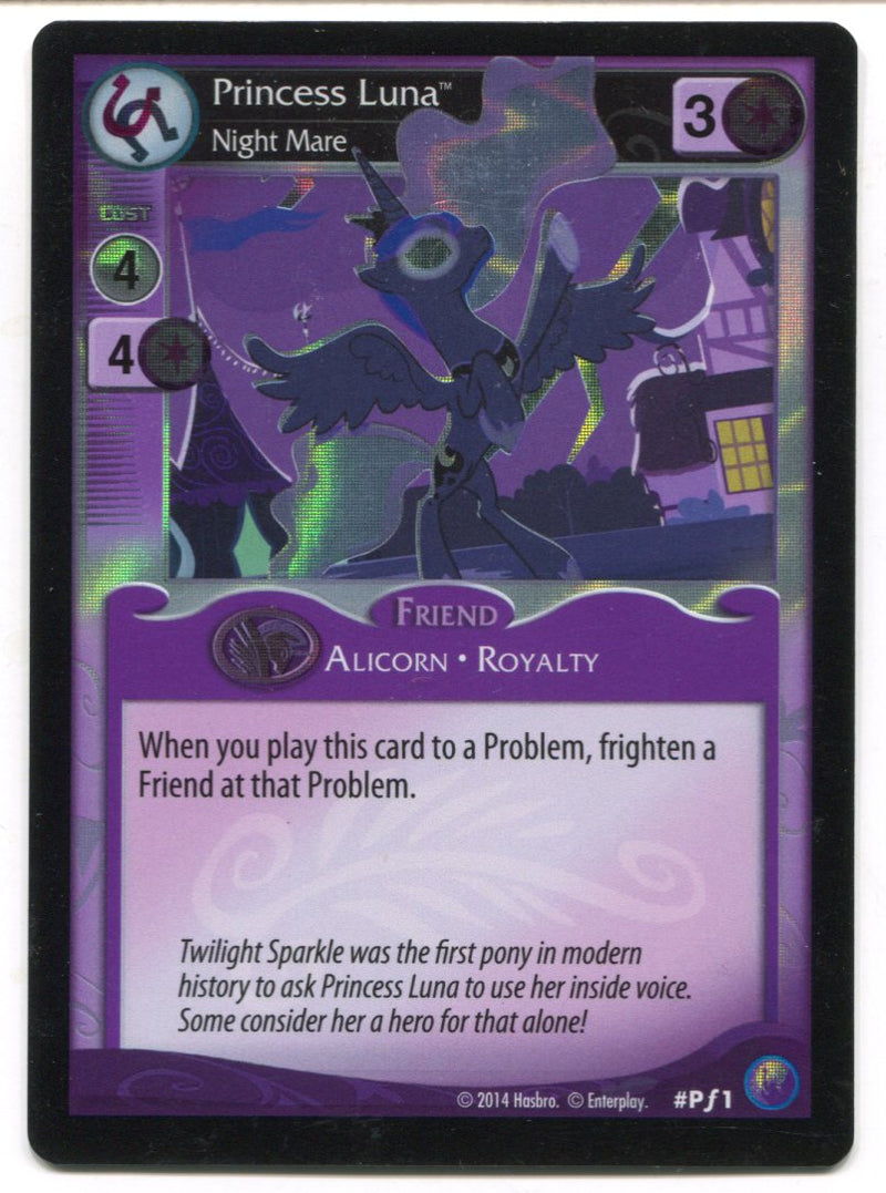 My Little Pony Princess Luna Night Mare #Pf1 Foil Card MLP TCG Enterplay   - TvMovieCards.com