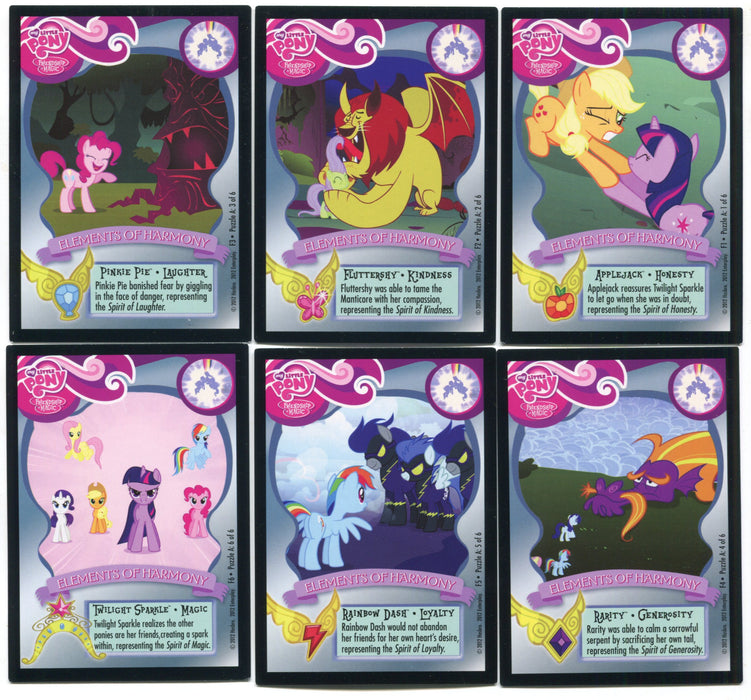 My Little Pony Elements of Harmony 6 Card Puzzle Trading Card Set Holo NM   - TvMovieCards.com