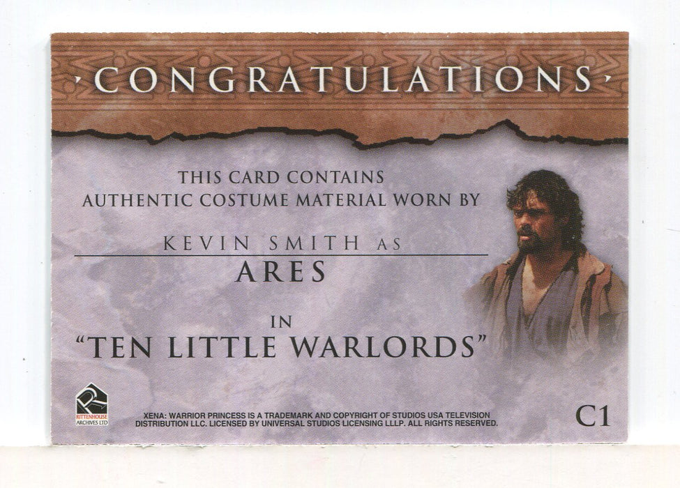 Xena Beauty and Brawn Kevin Smith as Ares Costume Card C1   - TvMovieCards.com