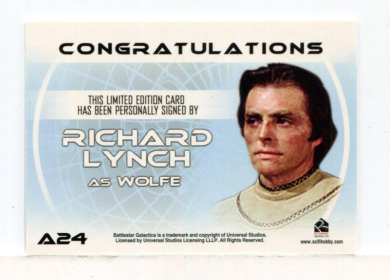 Battlestar Galactica Colonial Warriors Richard Lynch Autograph Card A24   - TvMovieCards.com
