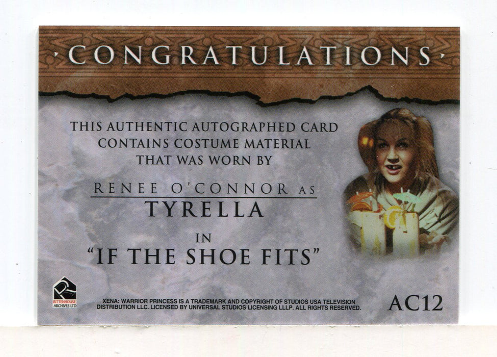 Xena Dangerous Liaisons Renee O'Connor Autograph Costume Card AC12   - TvMovieCards.com
