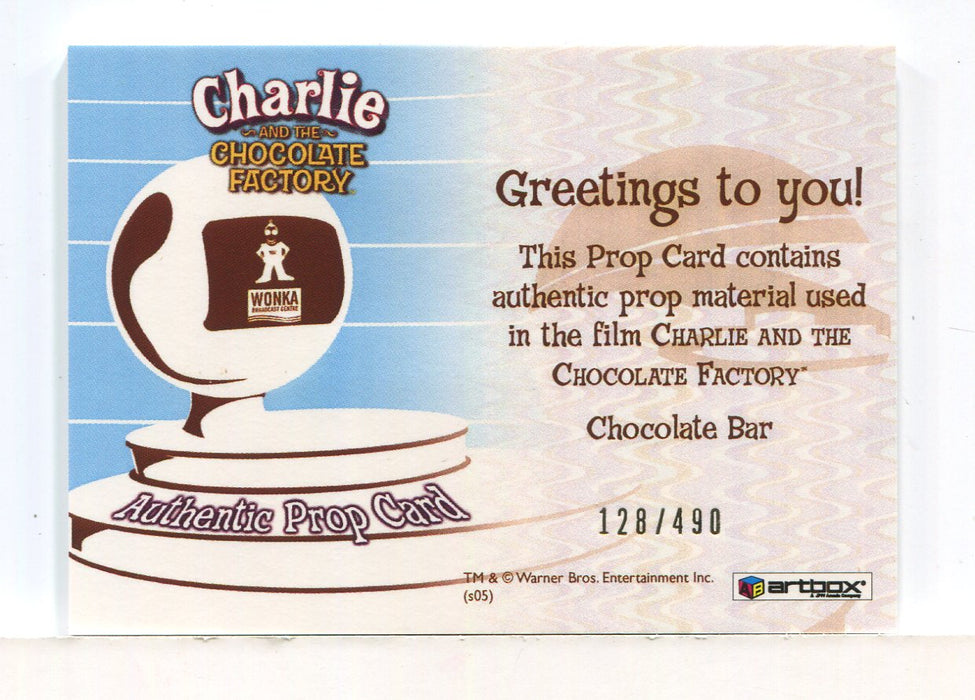 Charlie & Chocolate Factory Chocolate Bar Prop Card #128/490   - TvMovieCards.com