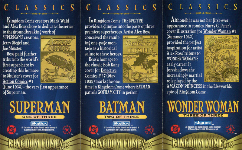 DC Comics Kingdom Come Xtra Widevision Classics Chase Card Set (3 Cards)   - TvMovieCards.com