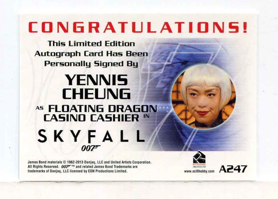 James Bond Archives 2014 Edition Yennis Cheung Autograph Card A247   - TvMovieCards.com