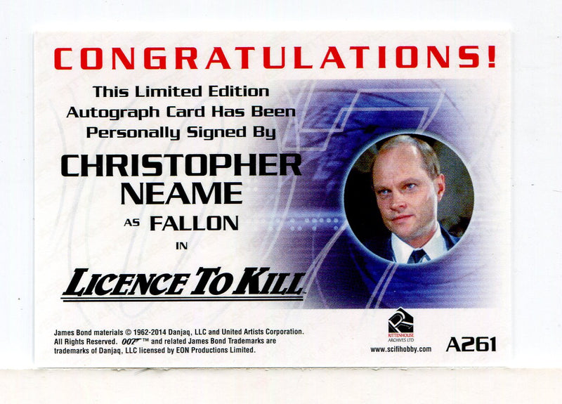James Bond Archives 2015 Edition Christopher Neame Autograph Card A261   - TvMovieCards.com