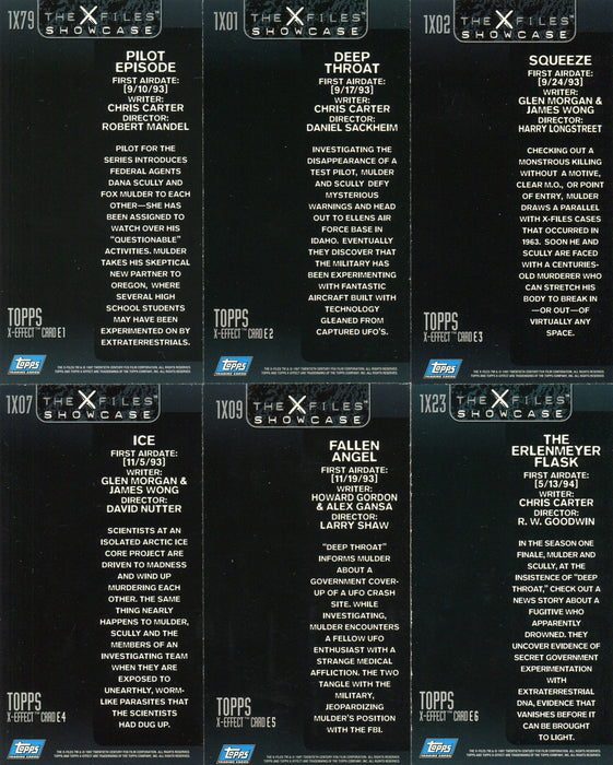 X-Files Showcase Widevision X-Effect Chase Card Set 6 Cards Topps 1997   - TvMovieCards.com