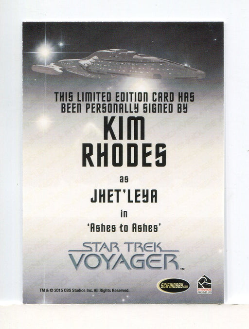 Star Trek Voyager Heroes Villains Autograph Card Kim Rhodes as Jhet'Leya   - TvMovieCards.com