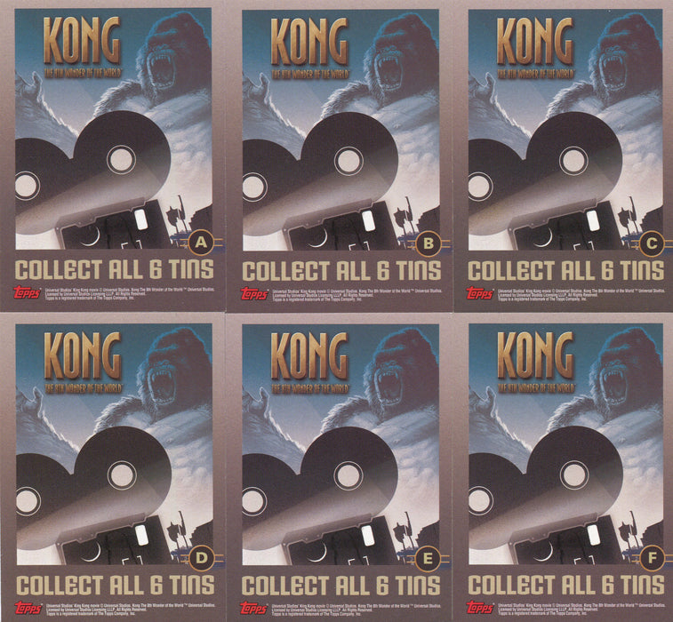 King Kong 8th Wonder of World Tin Bonus Chase Card Set A-F Topps 2005   - TvMovieCards.com
