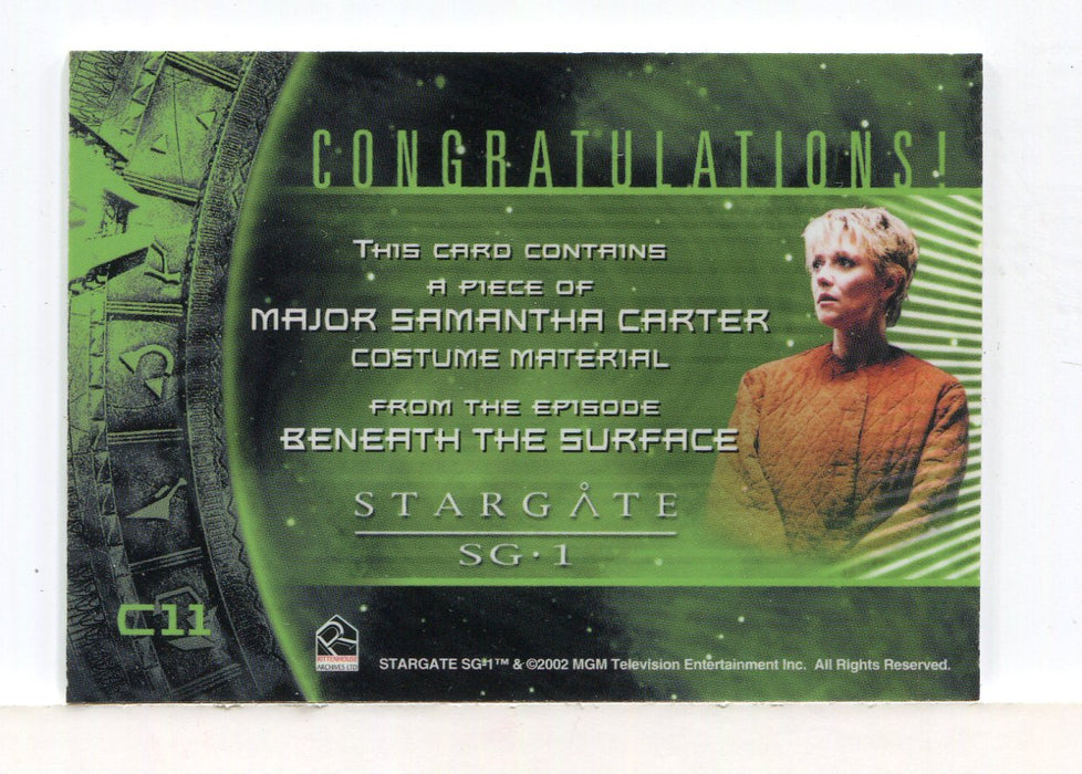 Stargate SG-1 Season Four Major Samantha Carter Costume Card C11   - TvMovieCards.com