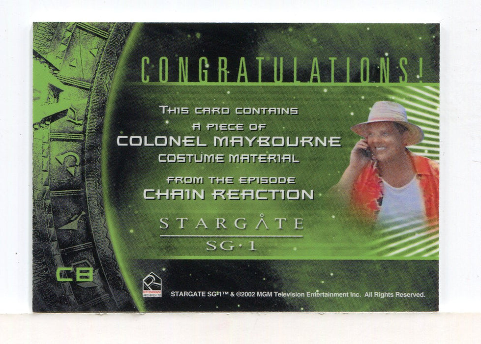 Stargate SG-1 Season Four Colonel Maybourne Costume Card C8   - TvMovieCards.com