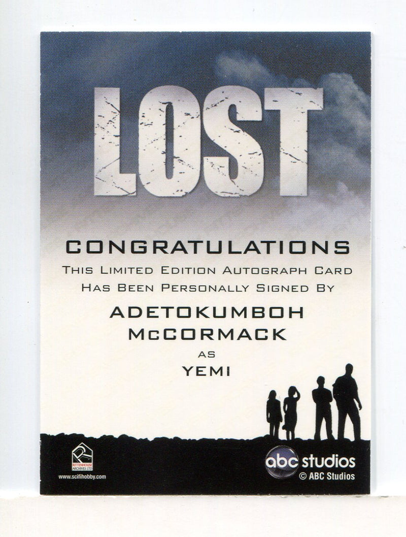 Lost Relics Adetokumboh McCormack as Yemi Autograph Card   - TvMovieCards.com