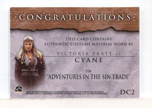 Xena Beauty and Brawn Victoria Pratt as Cyane Double Costume Card DC2   - TvMovieCards.com