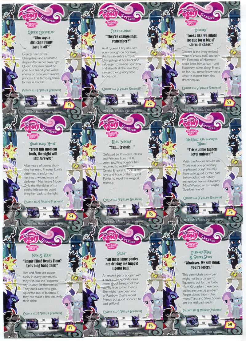My Little Pony Series 2 Pop-Up Standees S1-S9 Trading Card Set of 9   - TvMovieCards.com