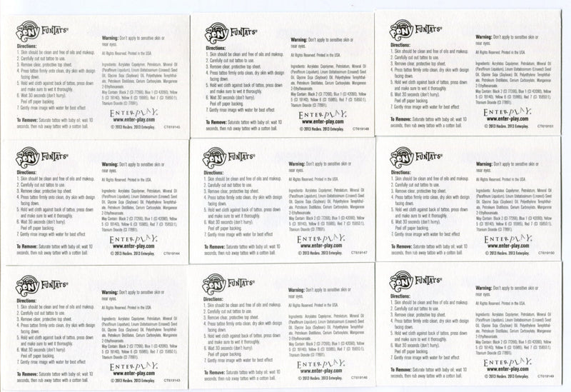 My Little Pony Series 2 Fun Tats Tattoo #1-#9 Trading Card Set of 9   - TvMovieCards.com