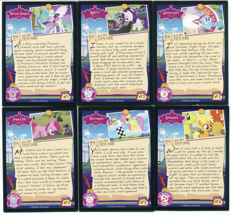My Little Pony Series 2 Filly Foil F1-F6 Chase Trading Card Set of 6   - TvMovieCards.com