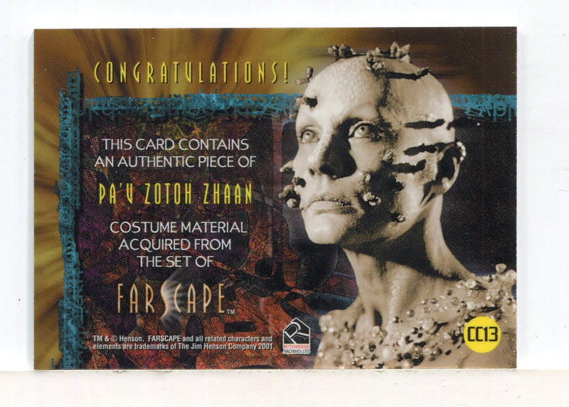 Farscape Season 2 P'au Zotoh Zhaan Costume Card CC13   - TvMovieCards.com
