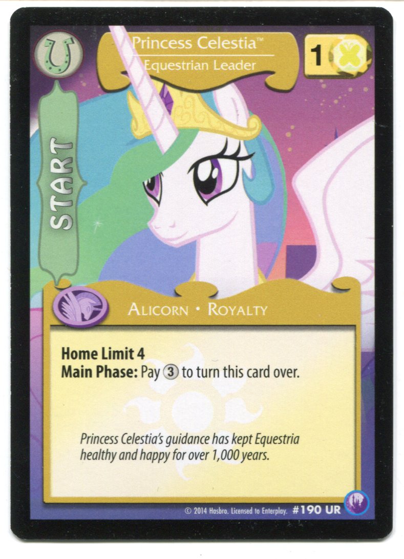 unicorn pokemon card My Little Pony Princess Celestia Equestrian Leader #190 UR Foil Card M —  TvMovieCards.com