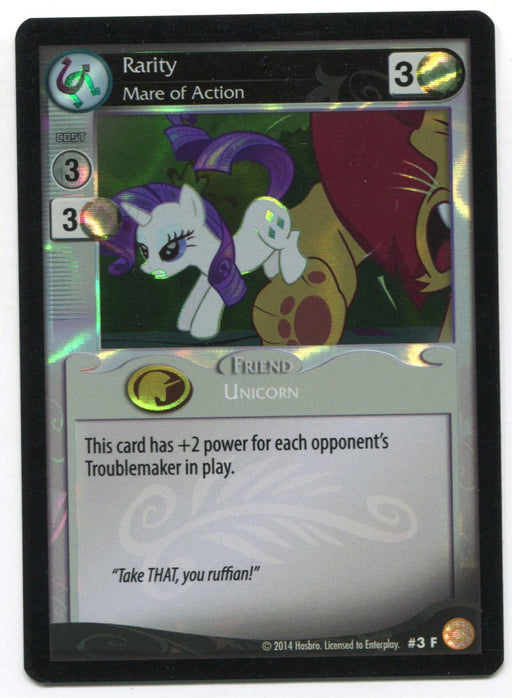 rare mlp trading cards My Little Pony Rarity Mare of Action #3F Foil Card MLP TCG Enterplay — TvMovieCards.com