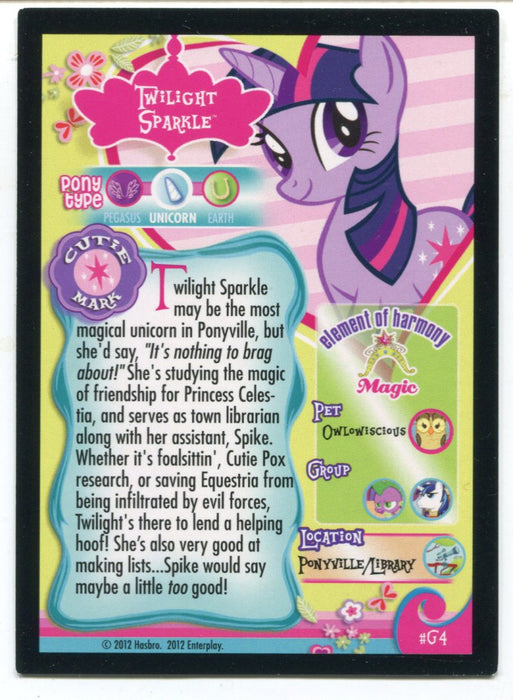 My Little Pony Series 1 Twilight Sparkle G4 Gold Foil Trading Card Holo NM   - TvMovieCards.com